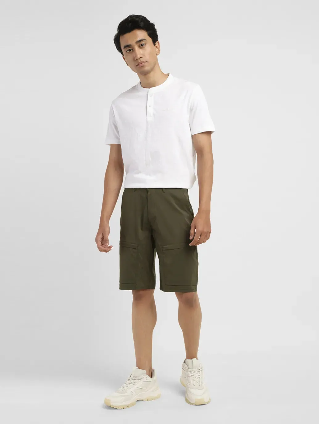 Men's Olive Regular Fit Shorts