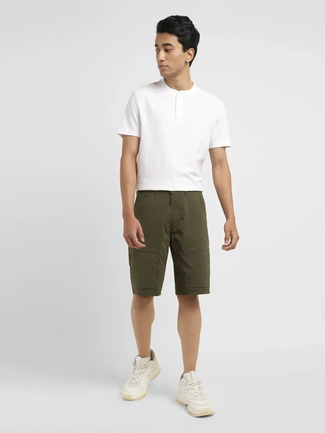 Men's Olive Regular Fit Shorts