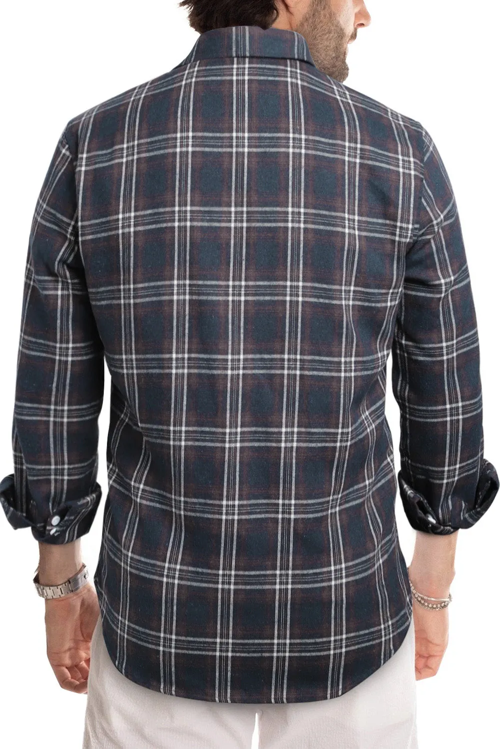 Men's Plaid Print Button Up Long Sleeve Shirt