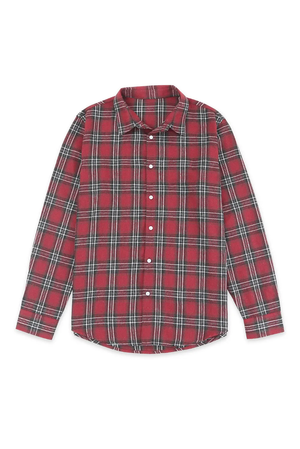 Men's Plaid Print Button Up Long Sleeve Shirt