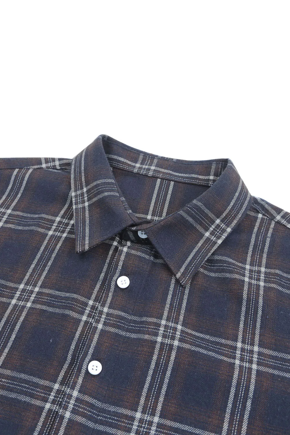 Men's Plaid Print Button Up Long Sleeve Shirt