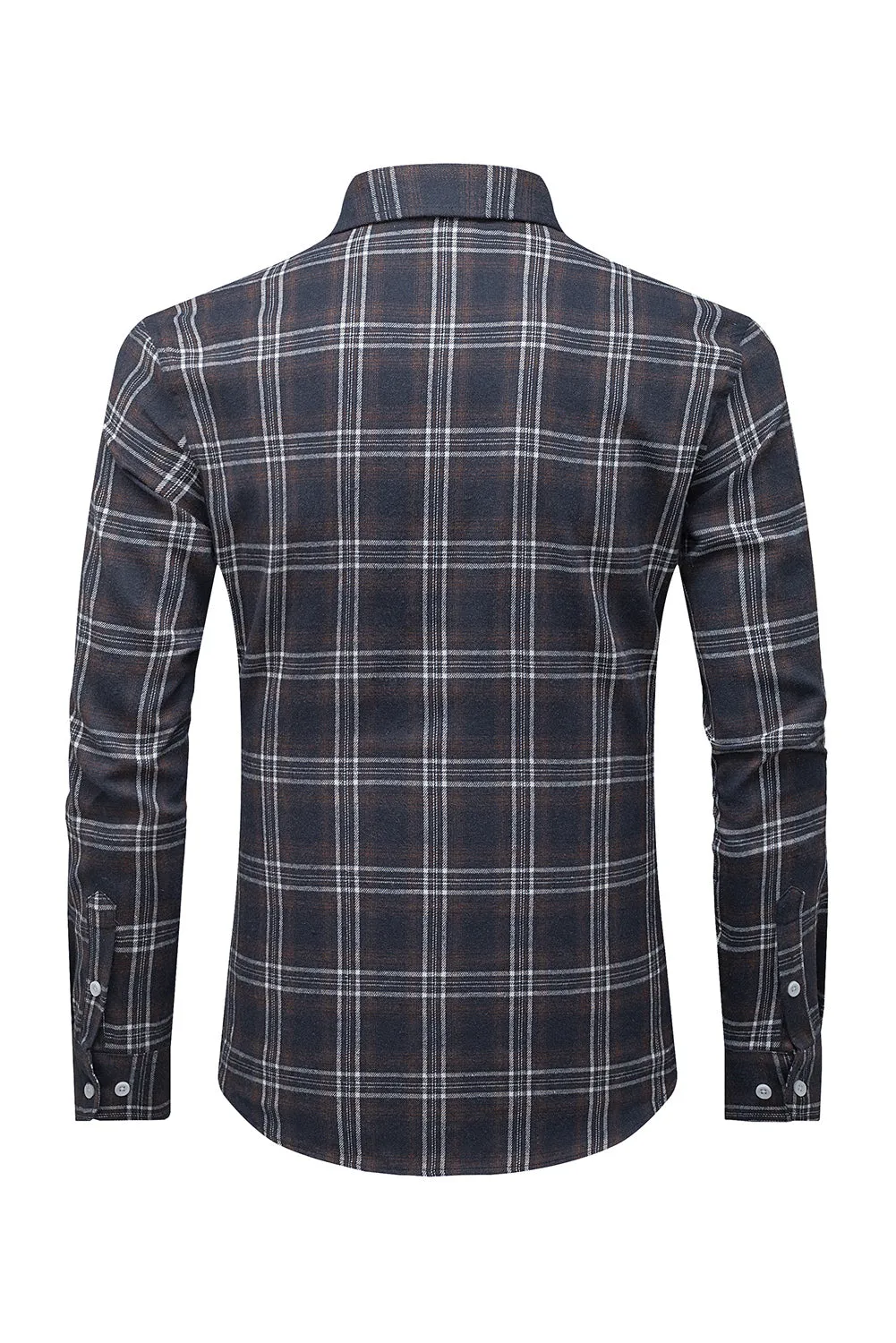 Men's Plaid Print Button Up Long Sleeve Shirt