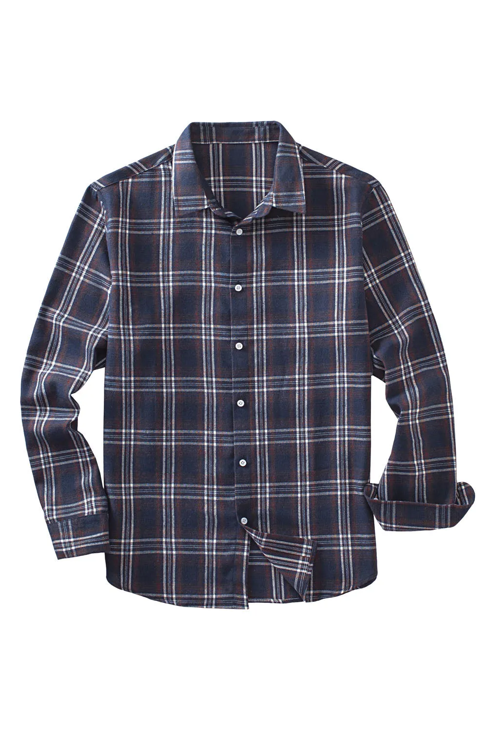 Men's Plaid Print Button Up Long Sleeve Shirt