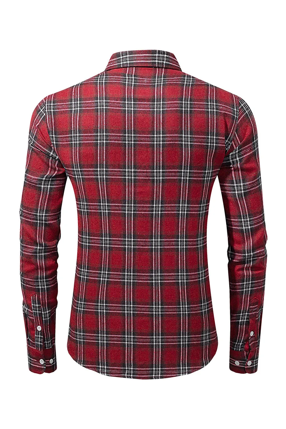 Men's Plaid Print Button Up Long Sleeve Shirt