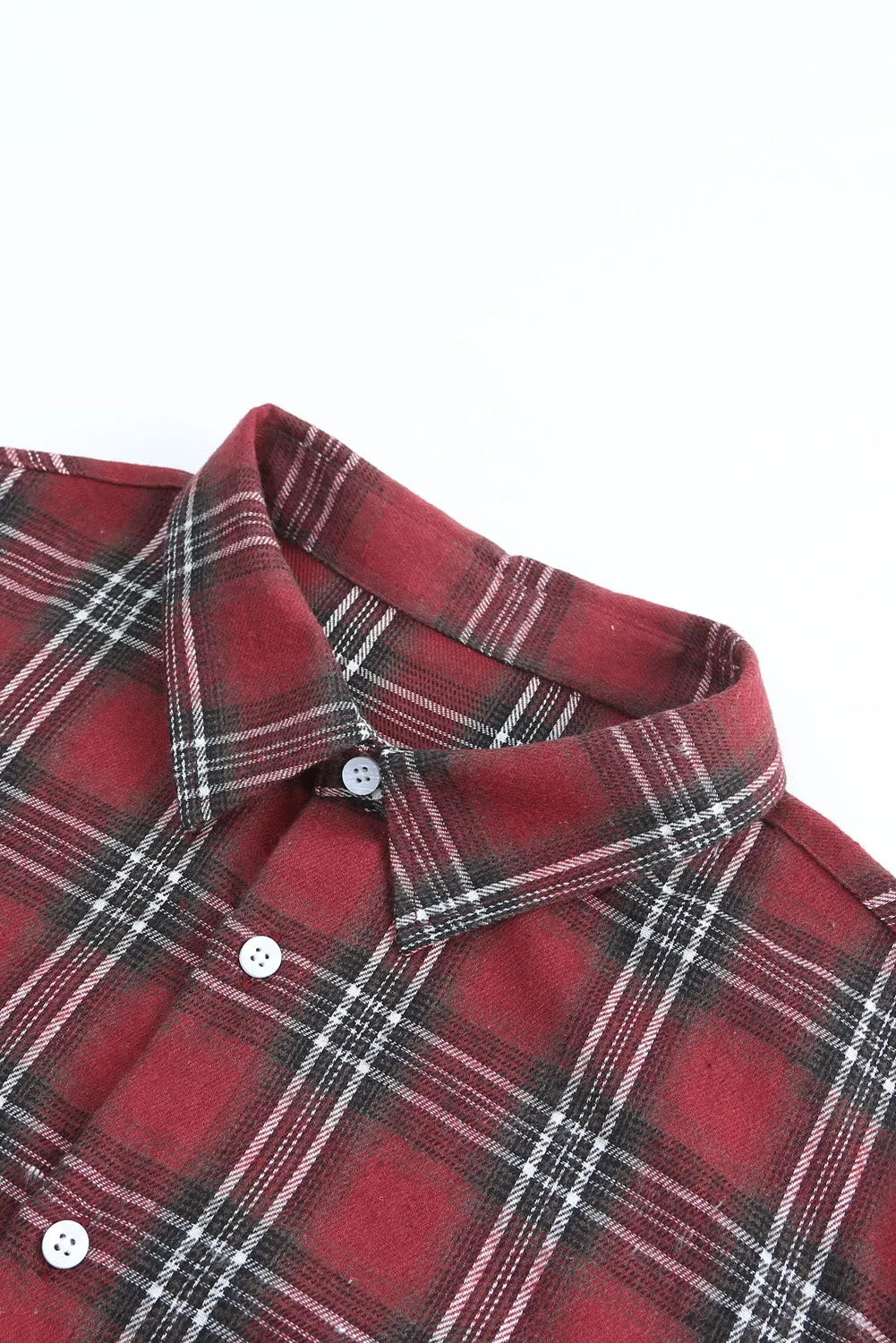 Men's Plaid Print Button Up Long Sleeve Shirt