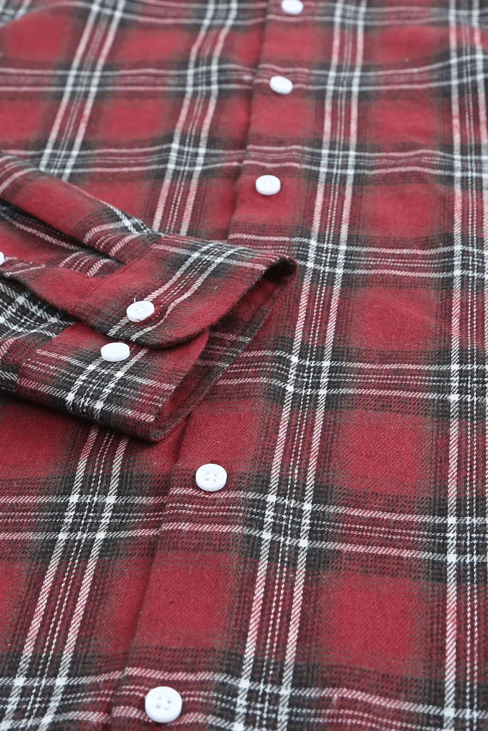 Men's Plaid Print Button Up Long Sleeve Shirt