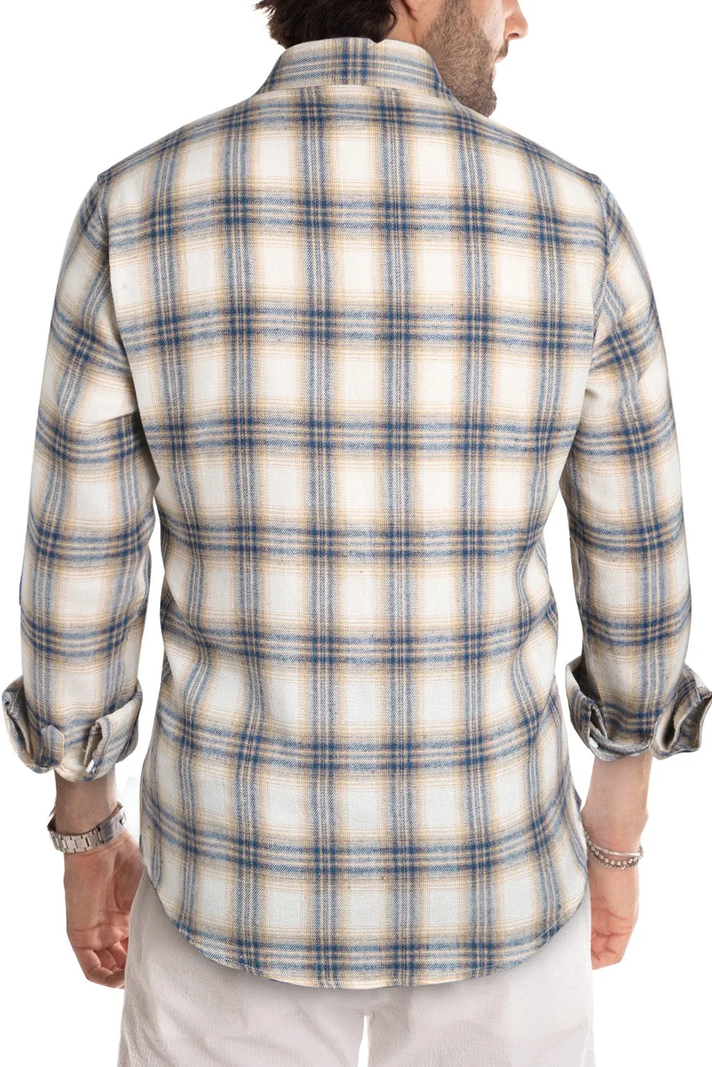 Men's Plaid Print Button Up Long Sleeve Shirt