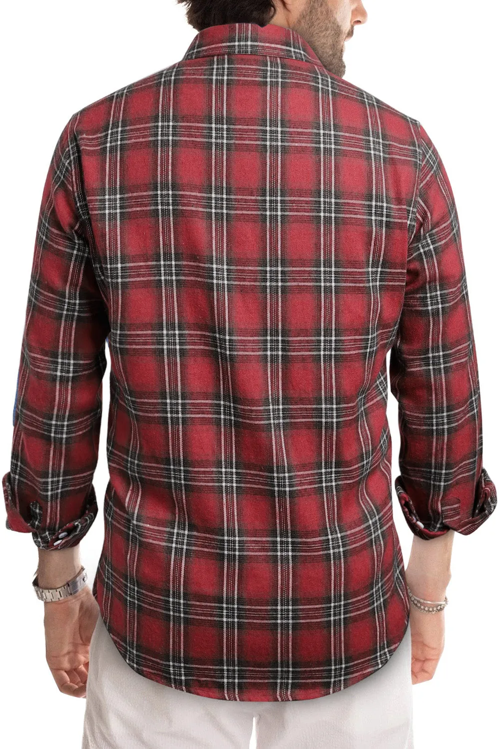 Men's Plaid Print Button Up Long Sleeve Shirt