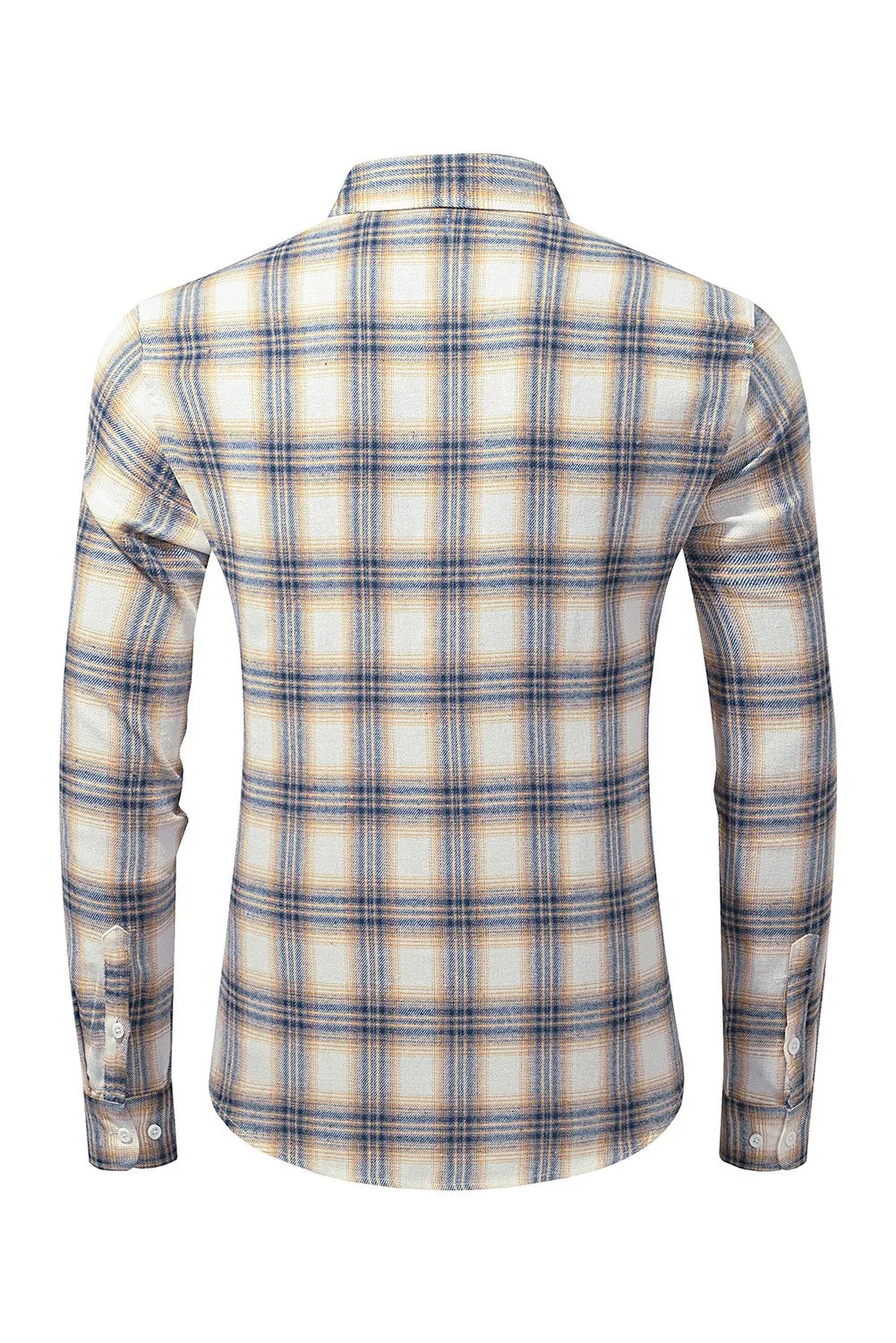 Men's Plaid Print Button Up Long Sleeve Shirt