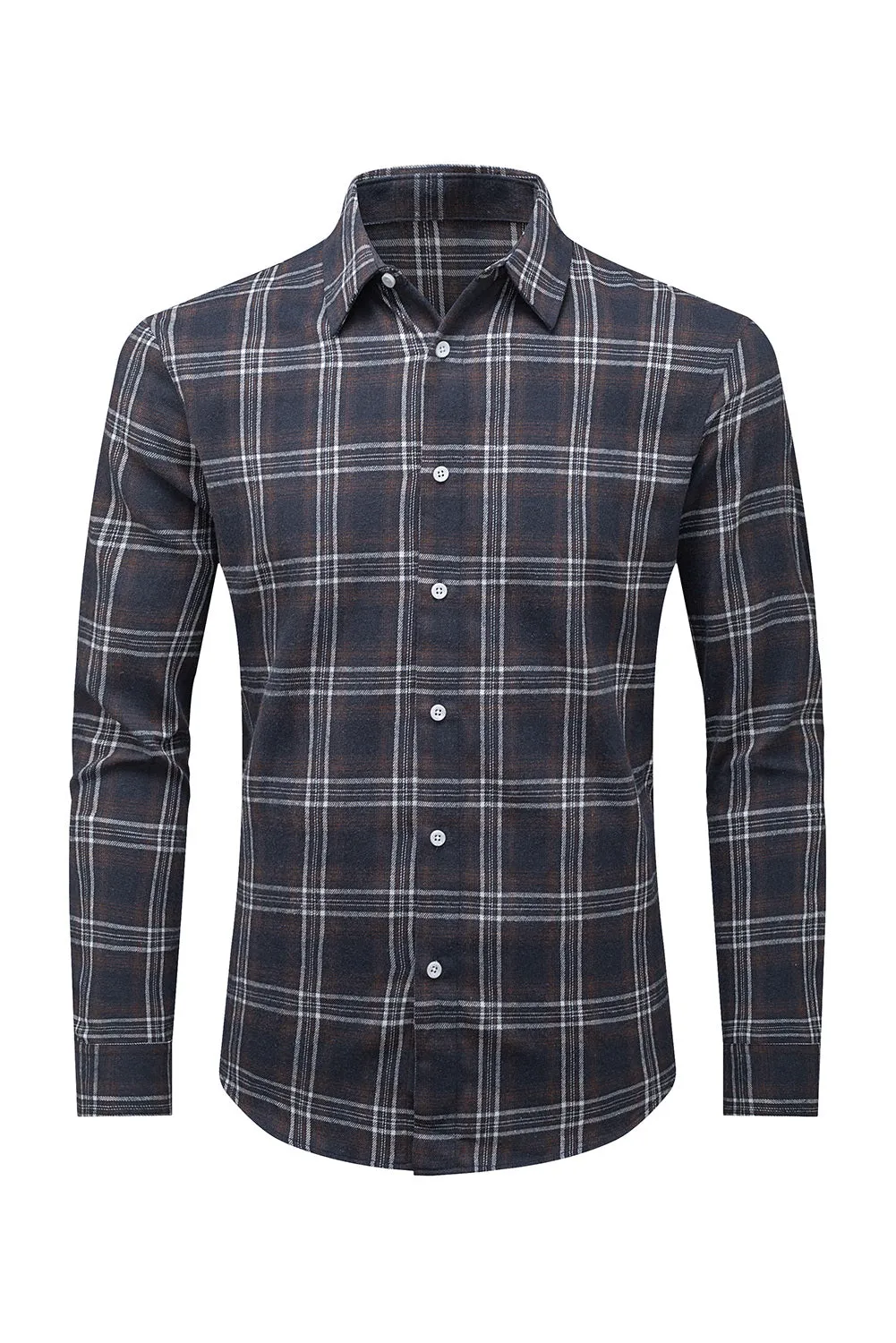 Men's Plaid Print Button Up Long Sleeve Shirt