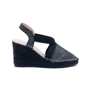 Molly Black Silver Espadrilles