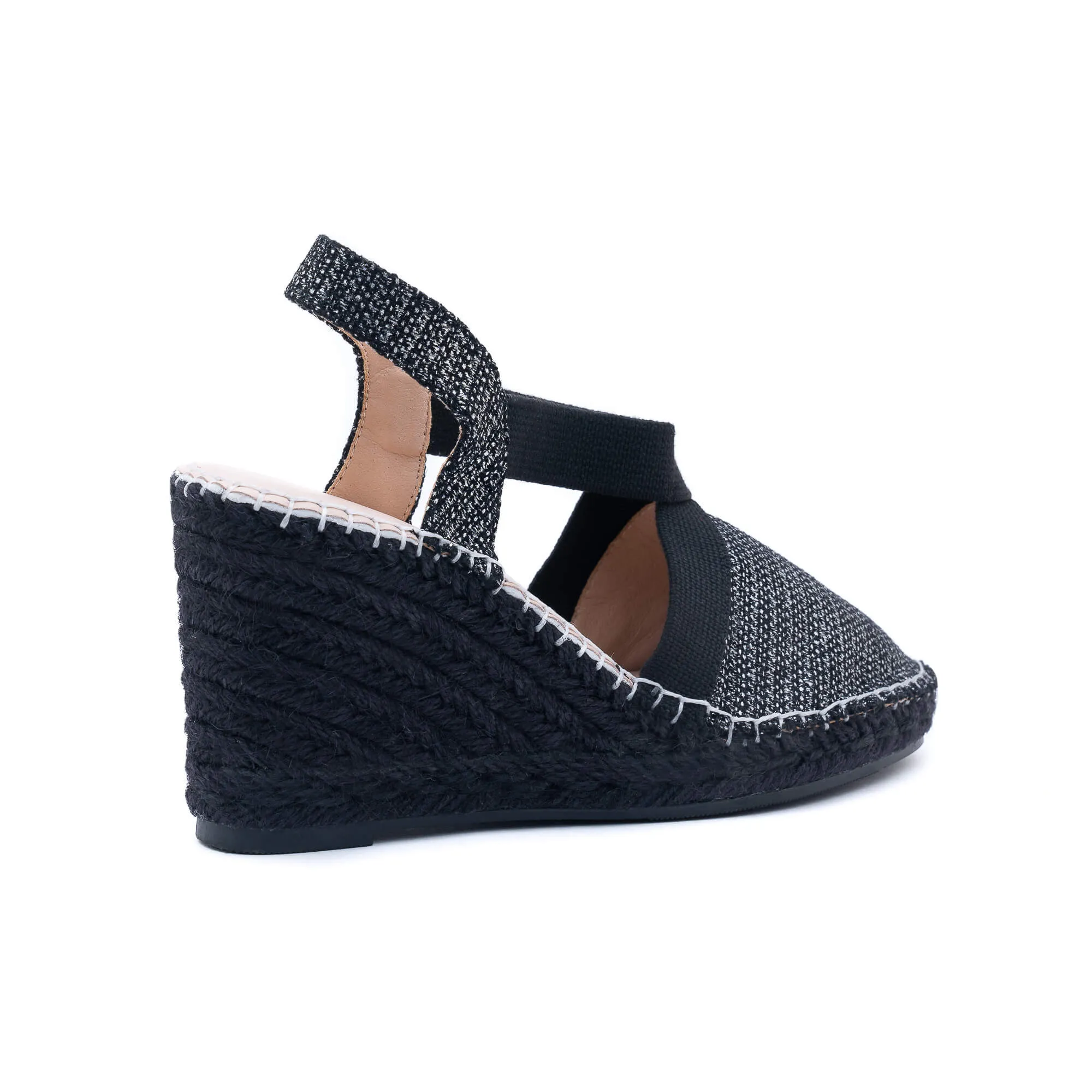 Molly Black Silver Espadrilles