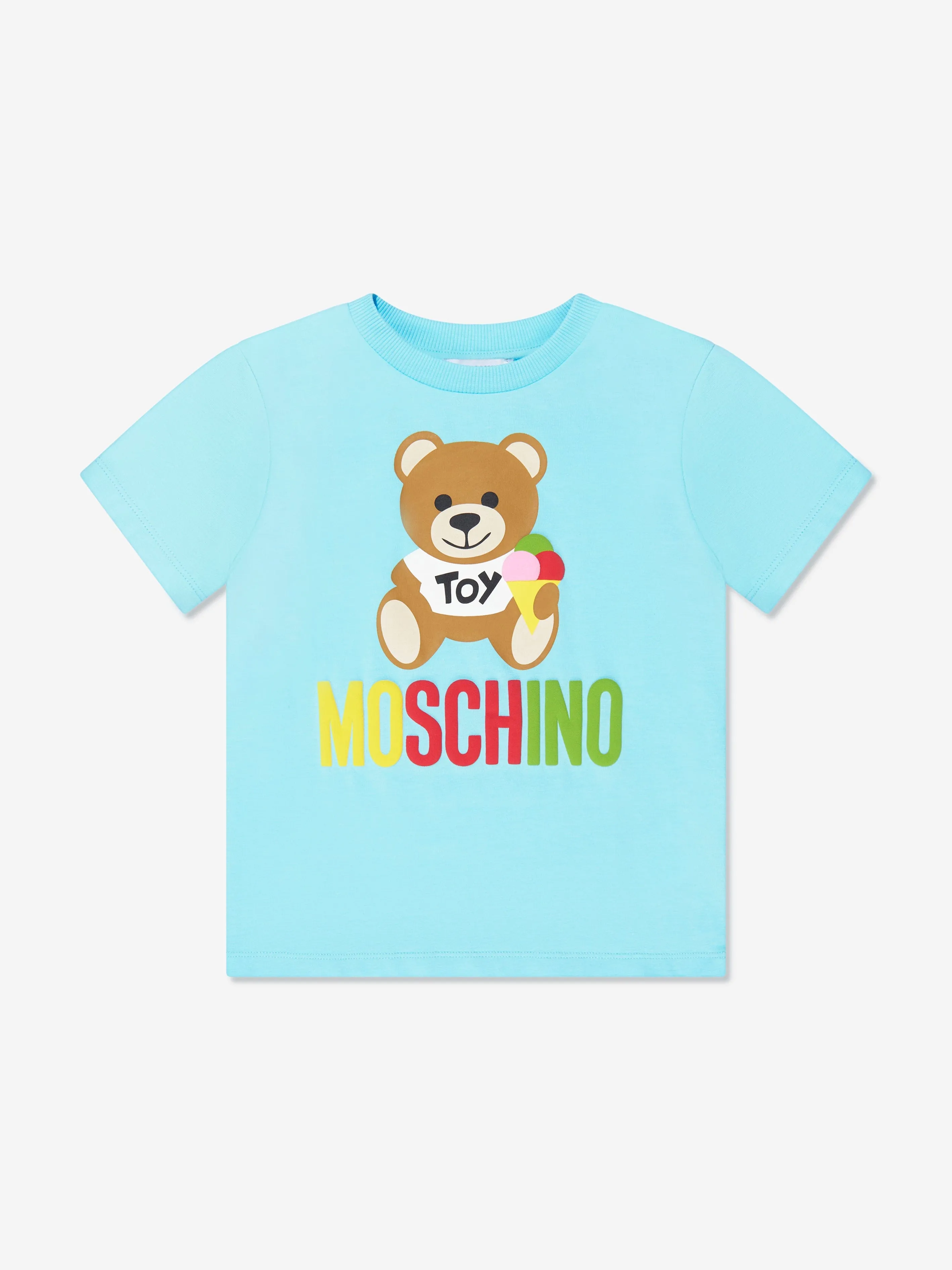 Moschino Boys Teddy Logo T-Shirt in Blue