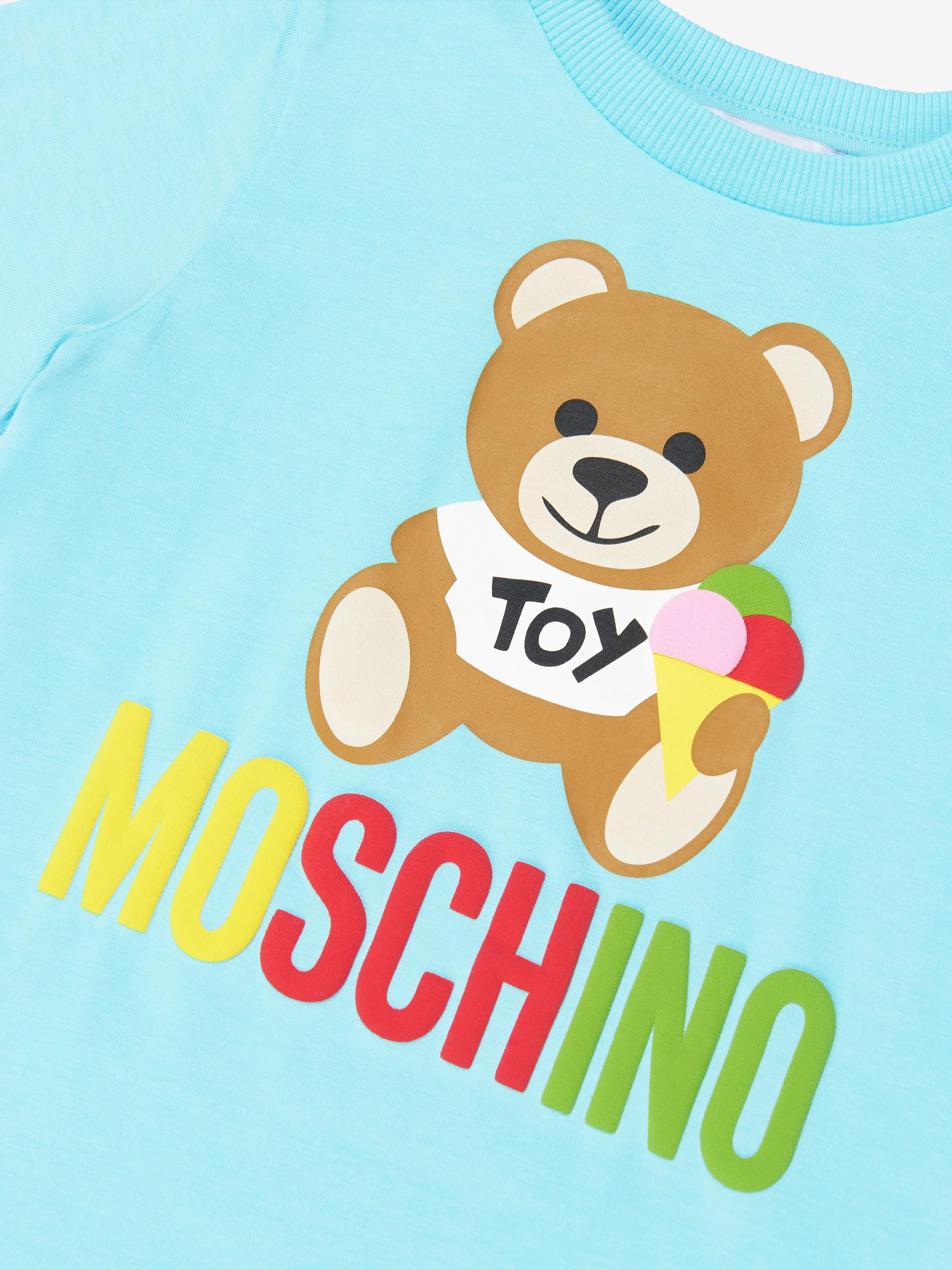 Moschino Boys Teddy Logo T-Shirt in Blue