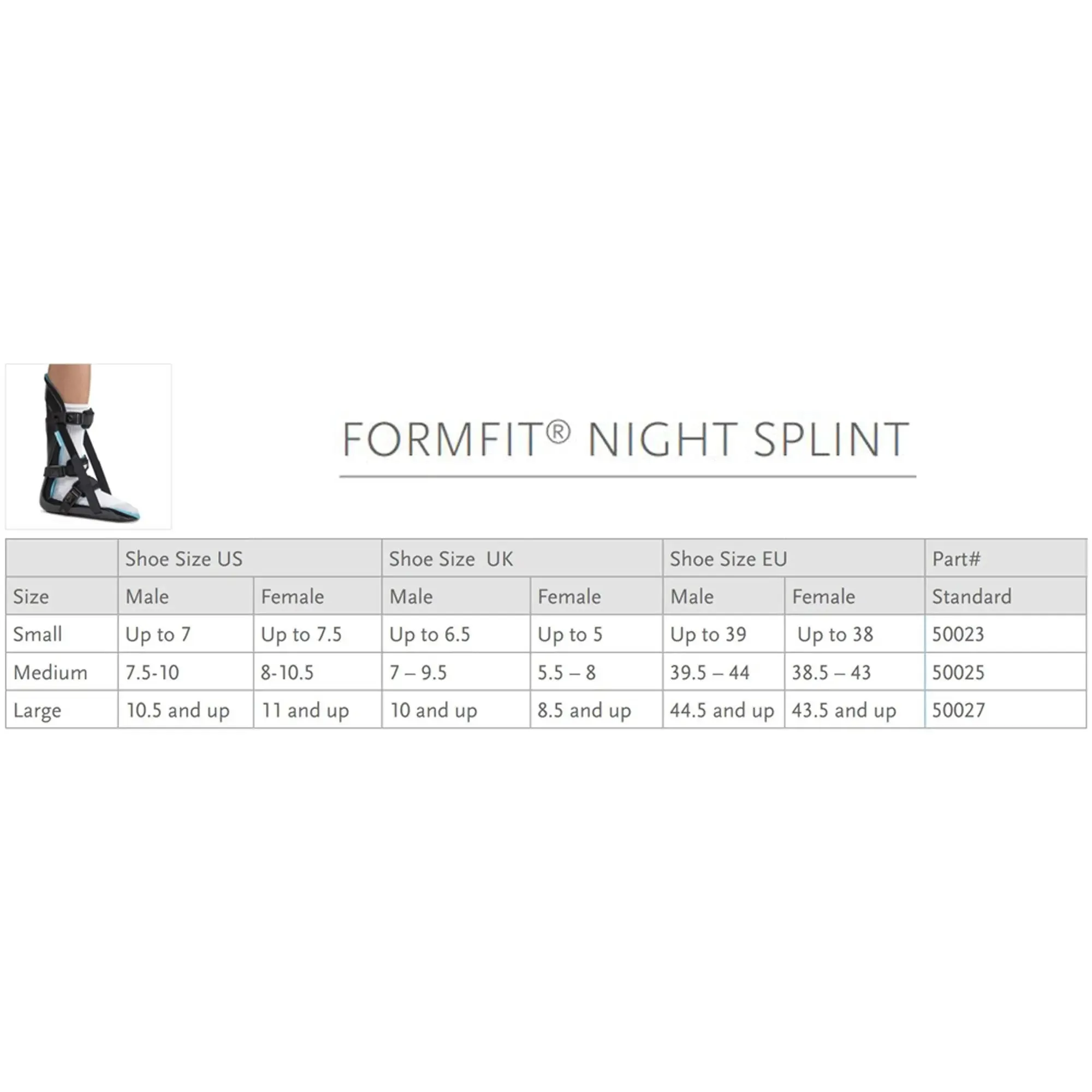 Ossur® FormFit® Night Splint, Small