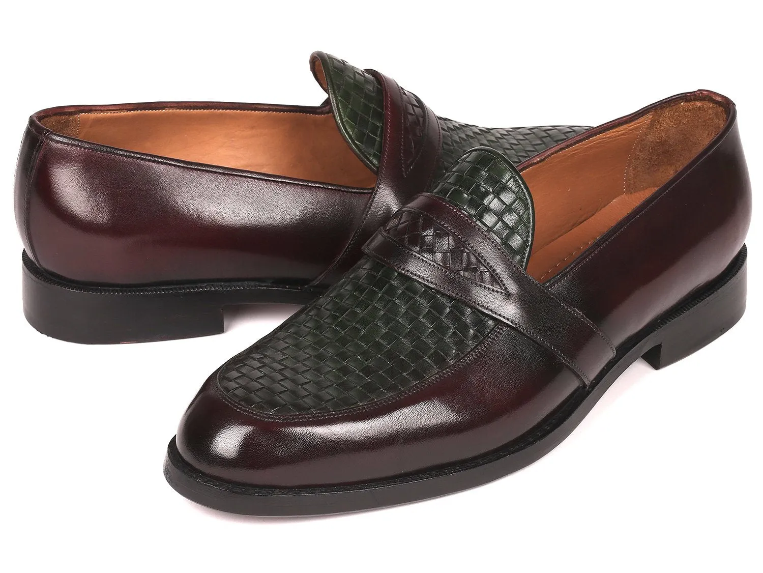 Paul Parkman Brown & Green Woven Loafers