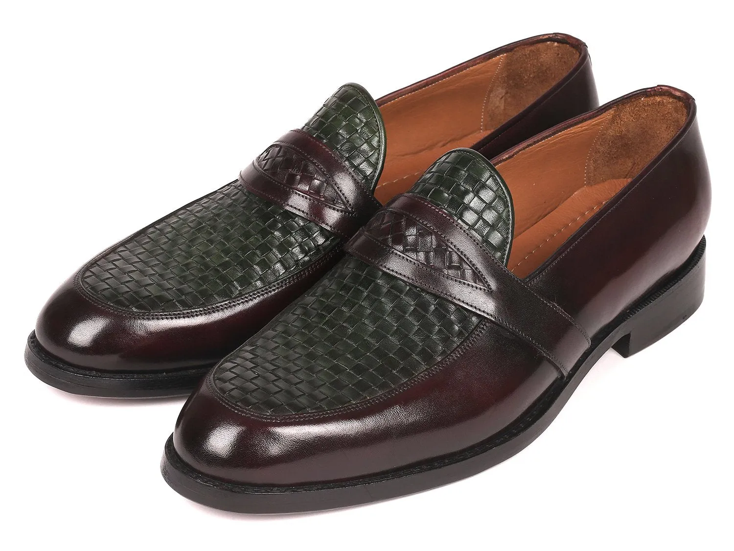 Paul Parkman Brown & Green Woven Loafers