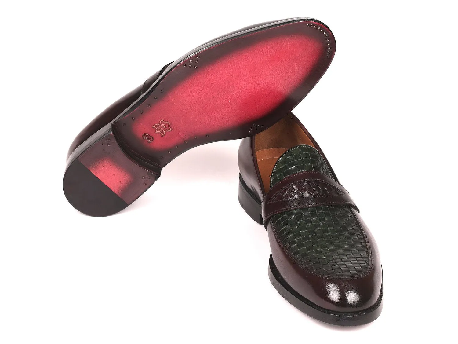 Paul Parkman Brown & Green Woven Loafers