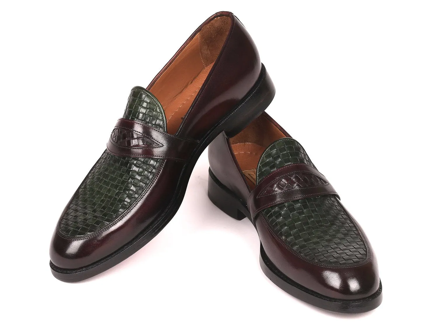 Paul Parkman Brown & Green Woven Loafers