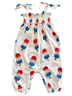 Popsicle / Organic Smocked Jumpsuit