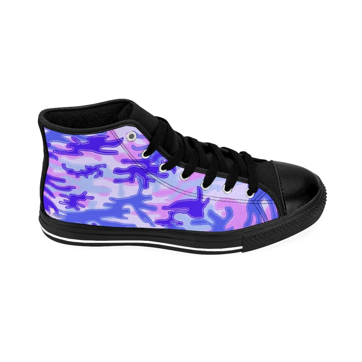 Purple Violet Camo Men's Sneakers, Camouflage Army Military High-top Fashion Tennis Shoes