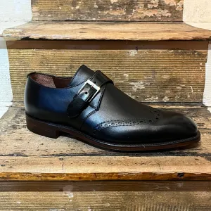 Regent - 'The Monk' Monk Strap Shoes - Black Calf Leather