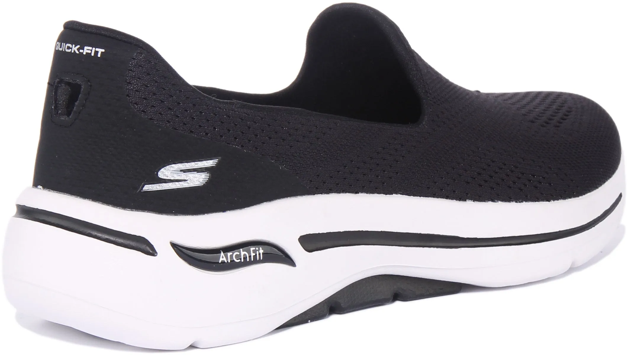 Skechers Go Walk Arch In Black White For Women