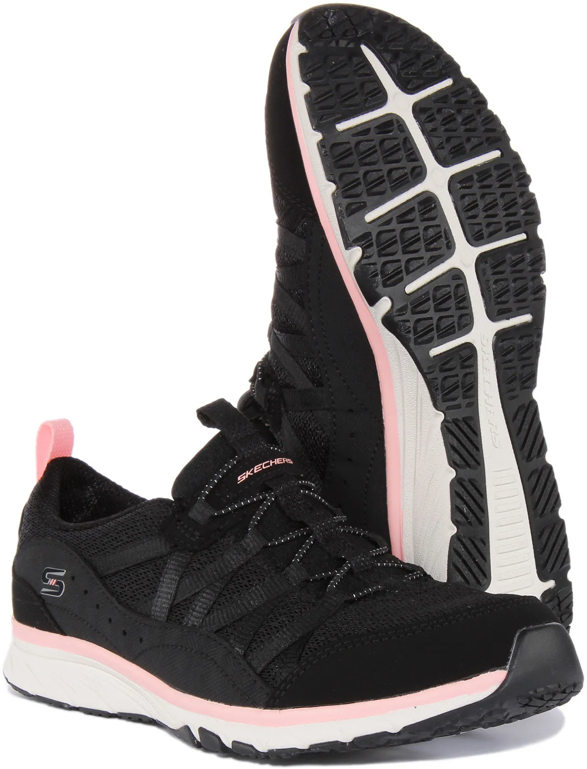 Skechers Gratis Sports In Black White For Women