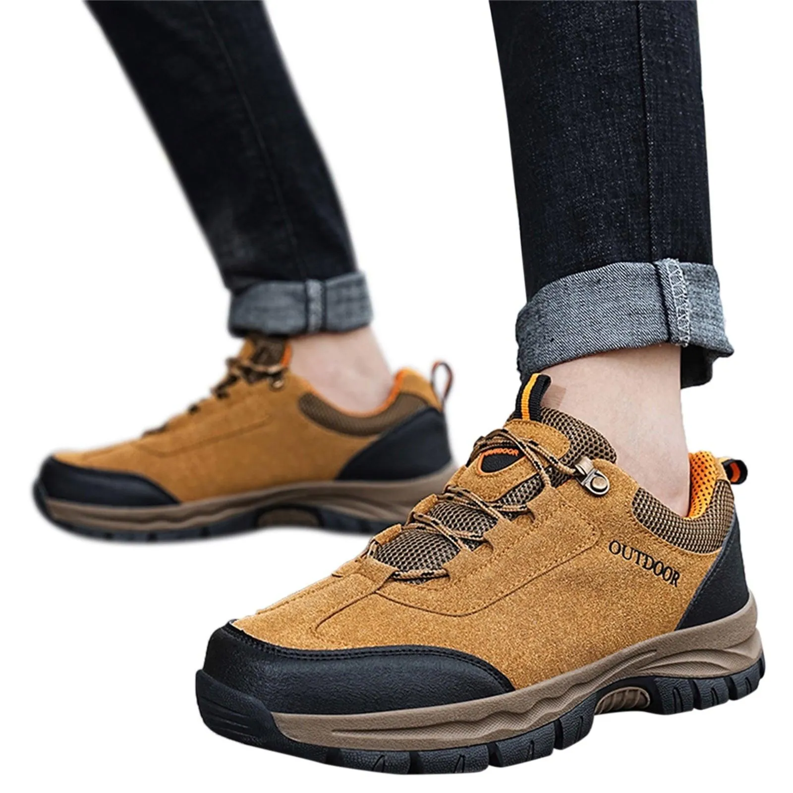 Sneakers for Men Wide Running Shoes Fashion Sneakers Spring and Summer Men Sports Shoes Thick Soles Non Slip Hiking Shoes Casual Outdoor Sports Style Male Shoes(Brown,10)