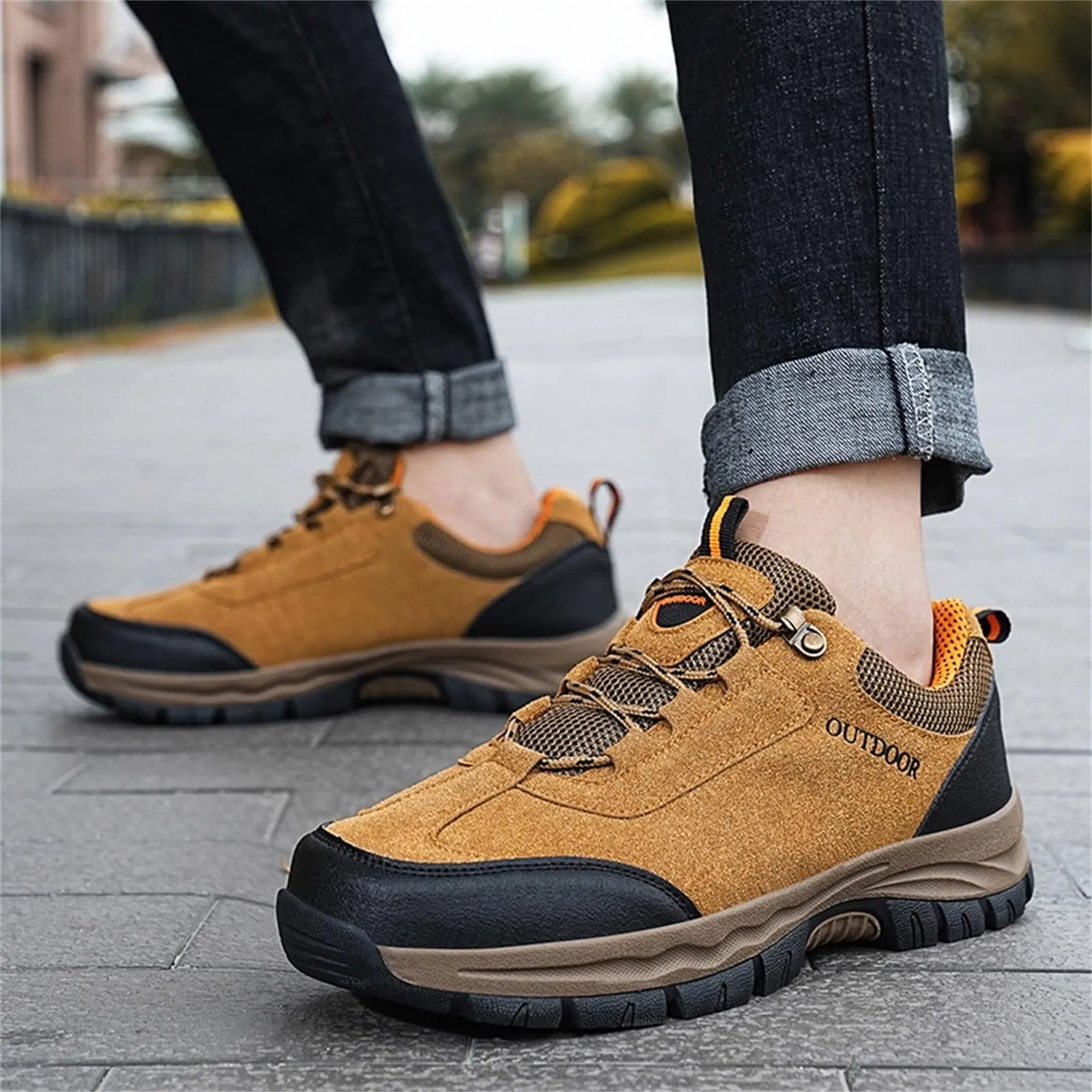 Sneakers for Men Wide Running Shoes Fashion Sneakers Spring and Summer Men Sports Shoes Thick Soles Non Slip Hiking Shoes Casual Outdoor Sports Style Male Shoes(Brown,10)