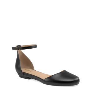 The Jocelyn - Coal Leather Flat