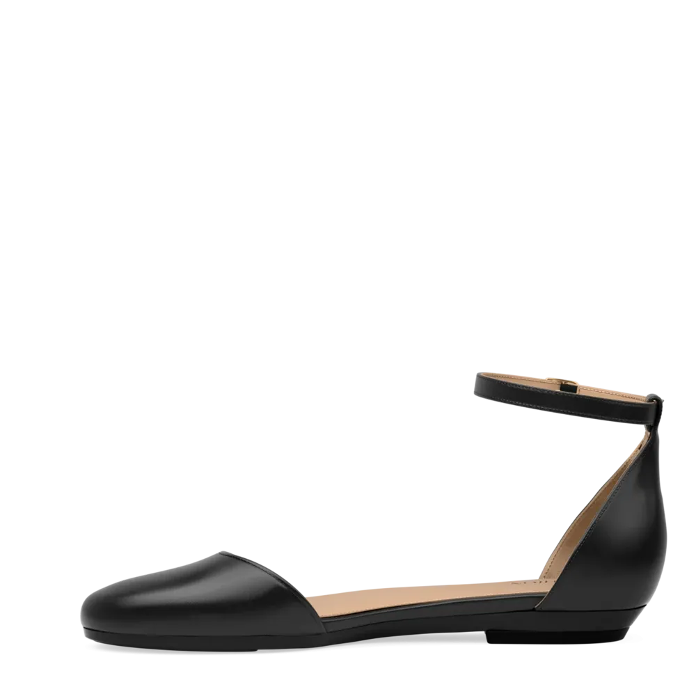 The Jocelyn - Coal Satin Flat