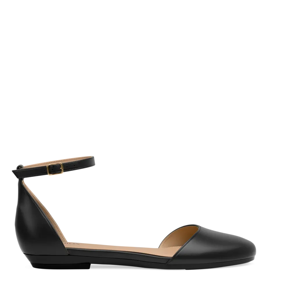 The Jocelyn - Coal Satin Flat