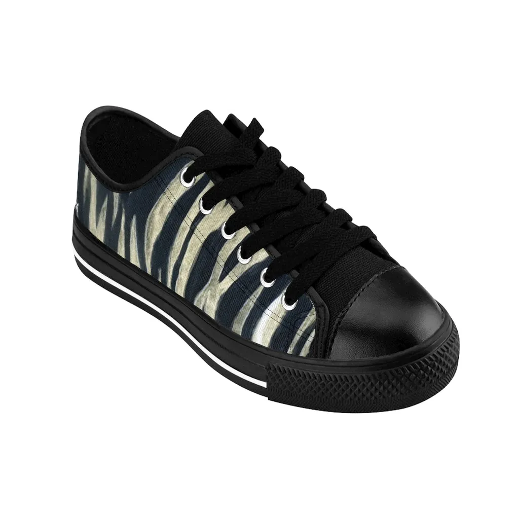 Tiger Striped Ladies' Tennis Shoes, Tiger Stripes Light Yellow Animal Print Best Women's Sneakers