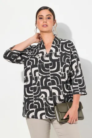 Ulla Popken Graphic Top in Black