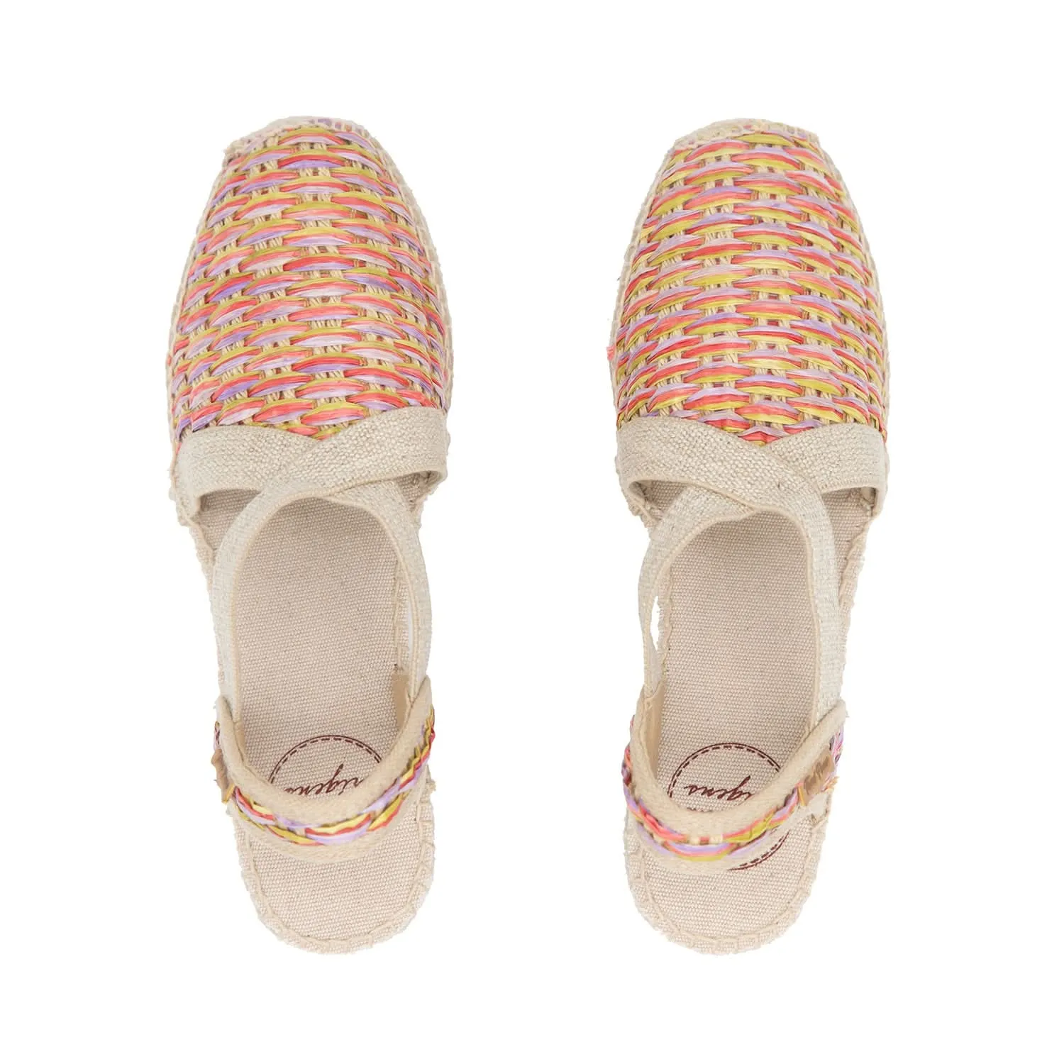 Vegan Multicolored Raffia Wedge Espadrilles For Women - Terra-CS