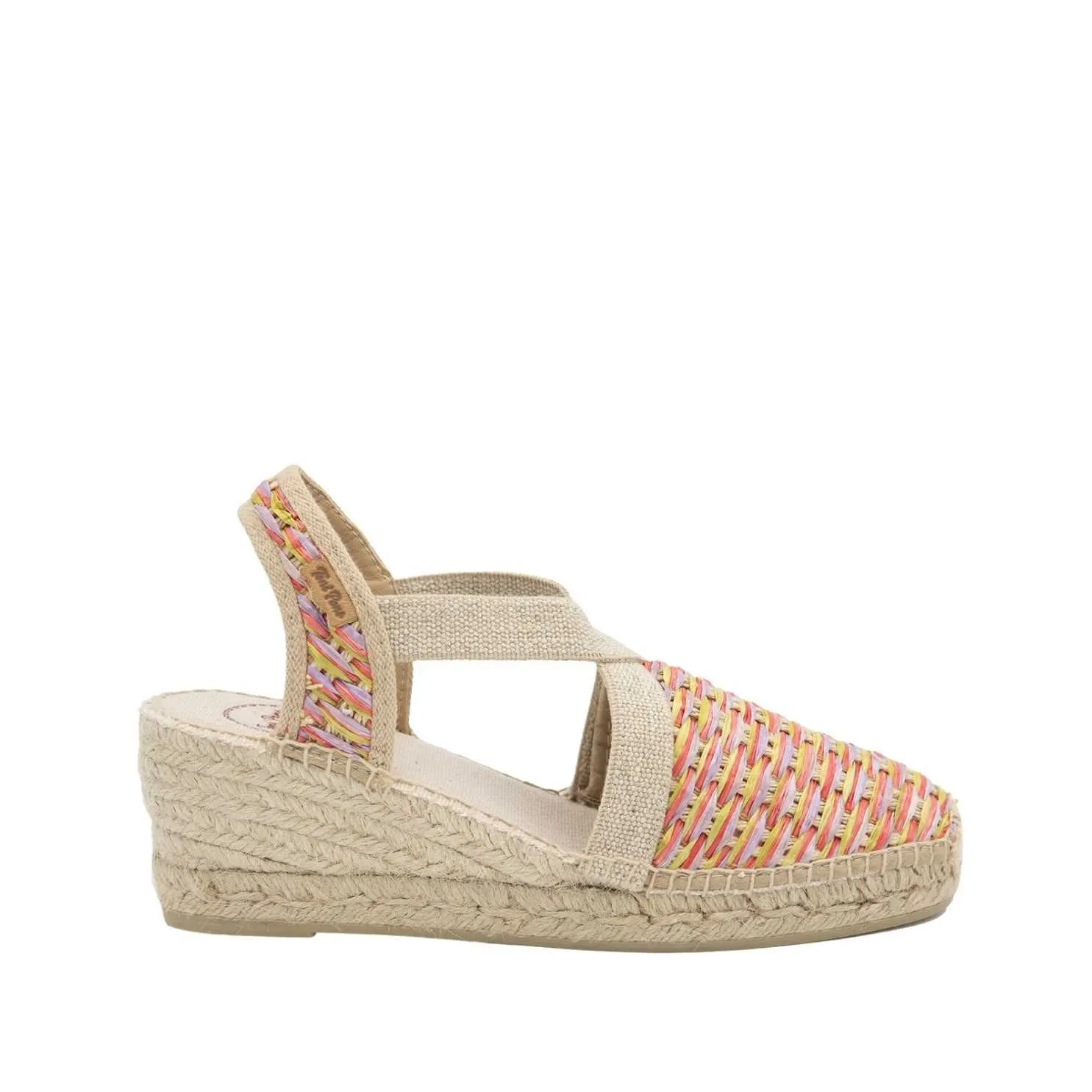 Vegan Multicolored Raffia Wedge Espadrilles For Women - Terra-CS