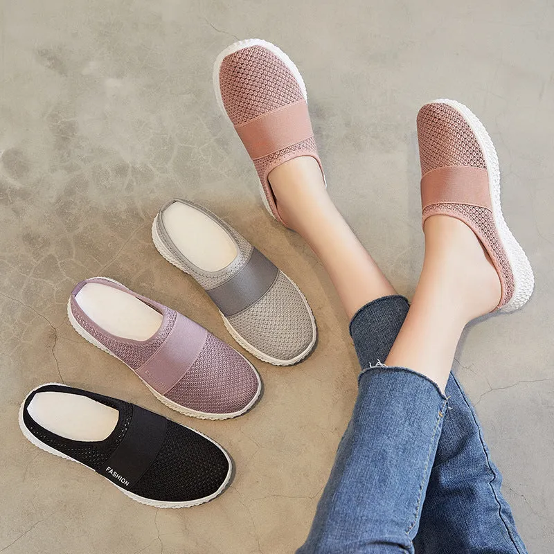 Women's Cloth Summer Breathable Half Pumps Slippers