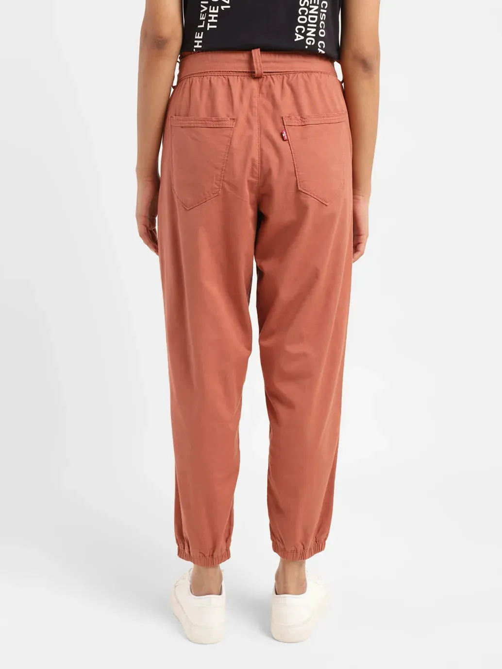 Women's High Rise Rust Regular Fit Joggers